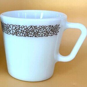 Pyrex Milk Glass Woodland Brown Coffee Cup Mug D Handle